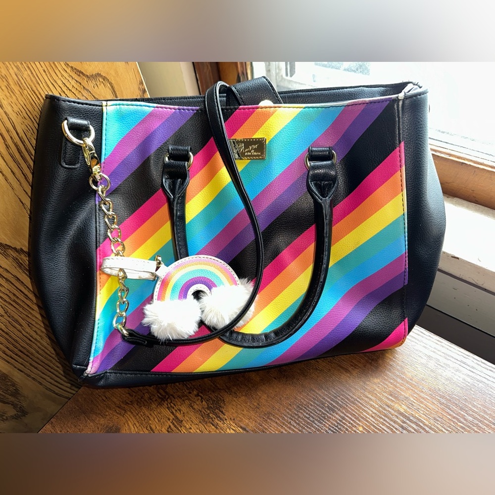 Betsey Johnson Rainbow Satchel Bag